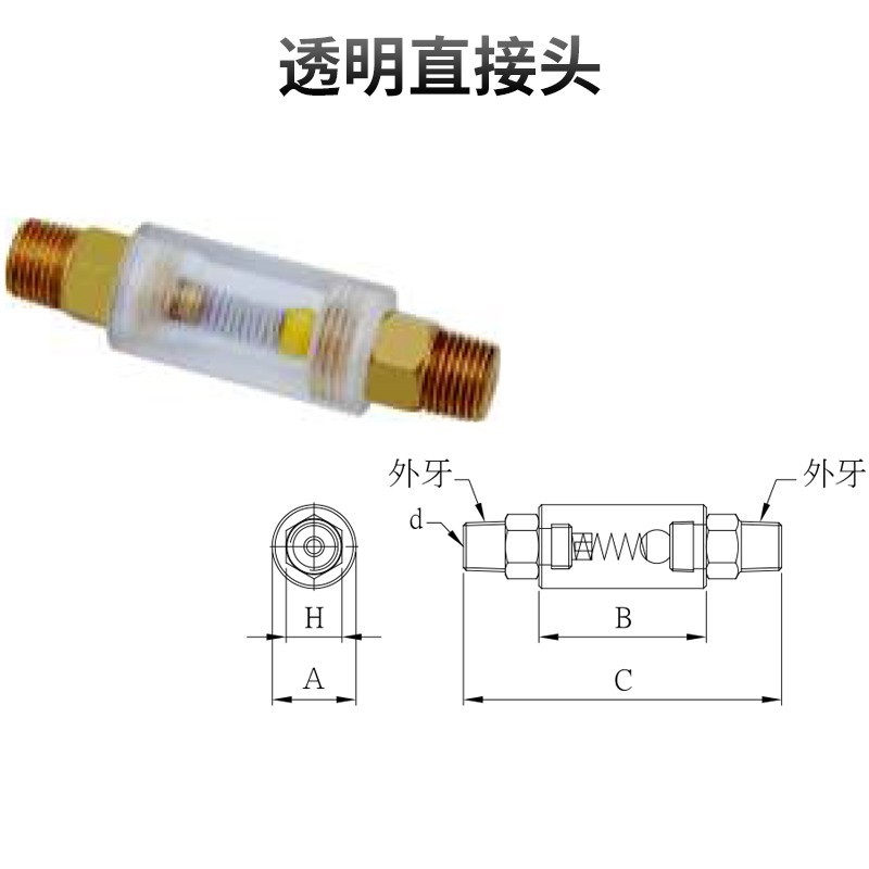 透明直接頭